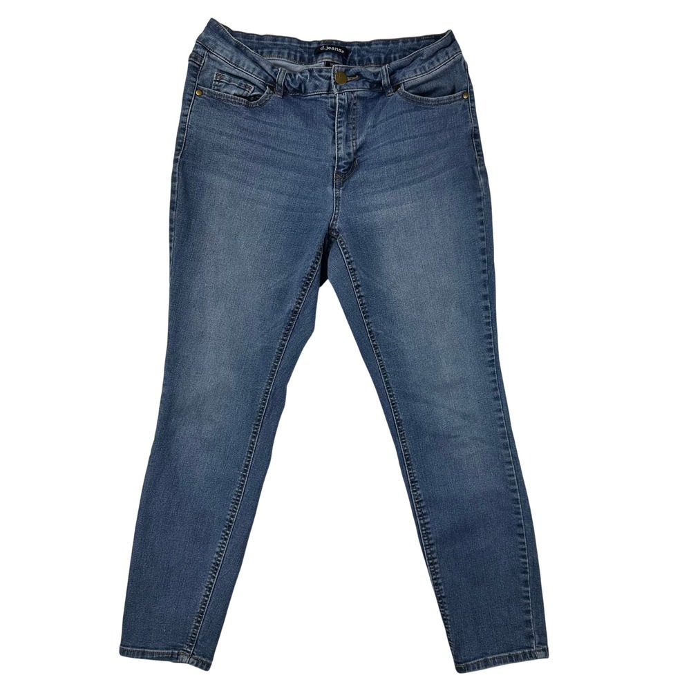 d.jeans Skinny Jeans Women 14W Slim Fit Blue Medium Wash Stretch Denim Cotton